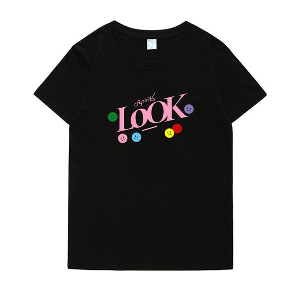 women's t-shirt apink look loose short sleeve casual fans support hit song clothes summer pink black white o-neck printed cotton
women's t-shirt apink look loose short sleeve casual fans support hit song clothes summer pink black white o-neck printed cotton