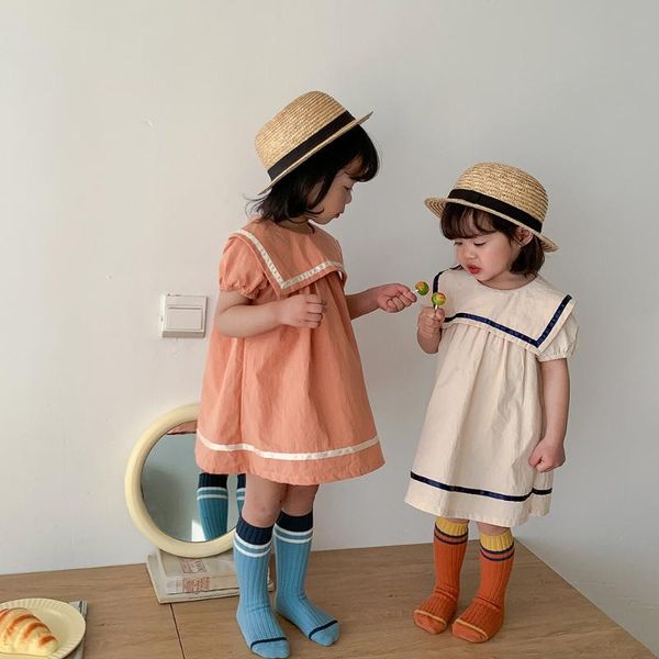kids clothes 2021 summer girl dresses korean big lapel cotton children dress fashion striped navy style for 2-6 y girl's, Red;yellow
kids clothes 2021 summer girl dresses korean big lapel cotton children dress fashion striped navy style for 2-6 y girl's, Red;yellow