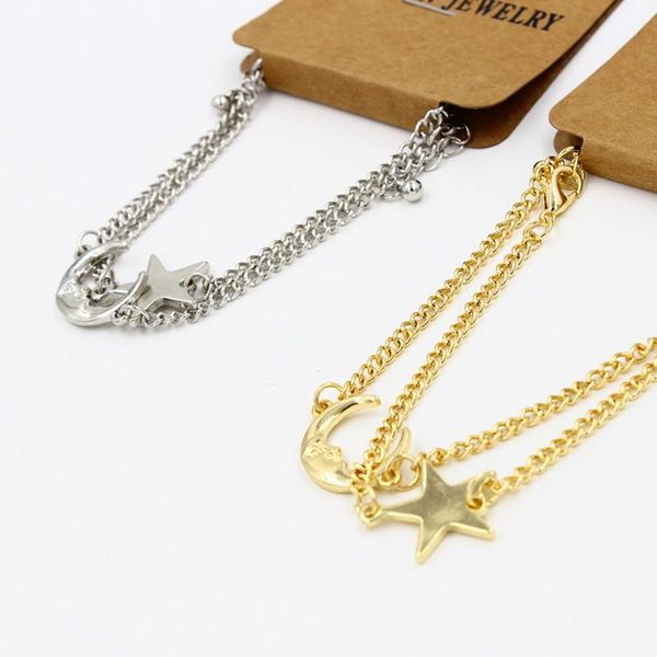 charm bracelets style 2pcs/set fashion couple star and moon jewelry accessories bangles chain gold silver, Golden;silver
charm bracelets style 2pcs/set fashion couple star and moon jewelry accessories bangles chain gold silver, Golden;silver