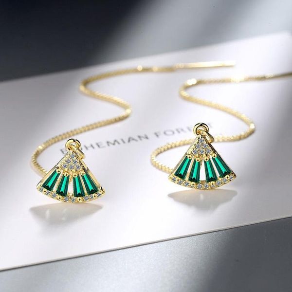 elegant women 925 sterling silver earrings zircon green long tassel fan earring lady anniversary accessories 2021 gifts dangle & chandelier
elegant women 925 sterling silver earrings zircon green long tassel fan earring lady anniversary accessories 2021 gifts dangle & chandelier
