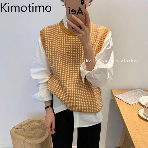 women's vests kimotimo plaid knit women 2021 autumn loose o-neck sleeveless waistcoat female outwear korean ins argyle sweater tank top, Black;white
women's vests kimotimo plaid knit women 2021 autumn loose o-neck sleeveless waistcoat female outwear korean ins argyle sweater tank top, Black;white