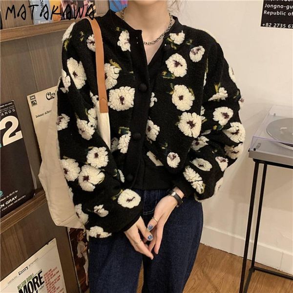 women's jackets matakawa woman jacket autumn all-match loose korean fashion thicken short long sleeve print woolen cardigan coat, Black;brown
women's jackets matakawa woman jacket autumn all-match loose korean fashion thicken short long sleeve print woolen cardigan coat, Black;brown