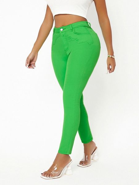 sxy solid skinny jeans 04hc#, Blue