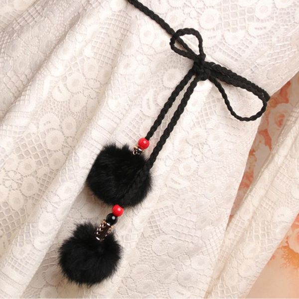 belts fashion knotted thin belt high waist hairball tassel cummerbund adjustable accessories for dress casual pants jeans waistband, Black;brown
belts fashion knotted thin belt high waist hairball tassel cummerbund adjustable accessories for dress casual pants jeans waistband, Black;brown