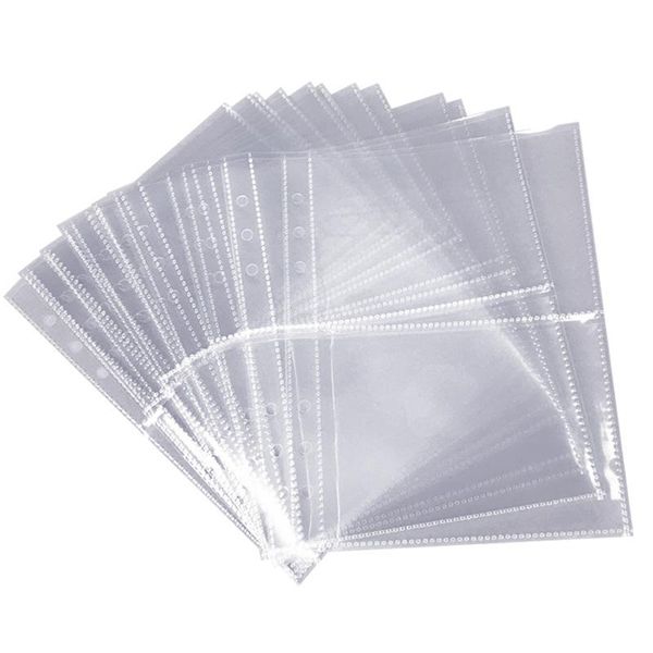 card holders 10pcs/set a5 binder holder pvc pouch 6 holes transparent bags loose leaf storage organizer pockets, Brown;gray
card holders 10pcs/set a5 binder holder pvc pouch 6 holes transparent bags loose leaf storage organizer pockets, Brown;gray