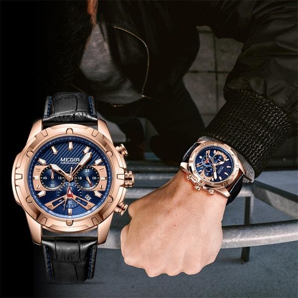wristwatches megir watches mens 2021 casual leather quartz men's watch business clock male sport waterproof date chronograp, Slivery;brown
wristwatches megir watches mens 2021 casual leather quartz men's watch business clock male sport waterproof date chronograp, Slivery;brown