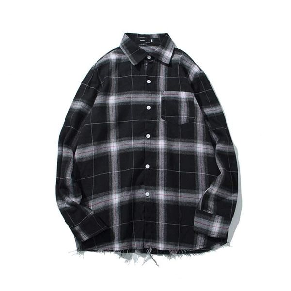 men harajuku plaid shirts 2021 male korean fashion streetwear black shirt loose vintage oversized plus size 3xl men's casual, White;black
men harajuku plaid shirts 2021 male korean fashion streetwear black shirt loose vintage oversized plus size 3xl men's casual, White;black