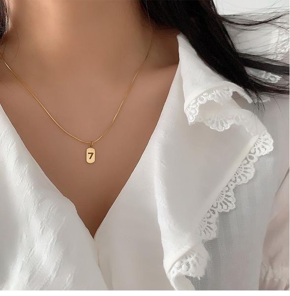 titanium number pendant choker necklace golden snake chain necklaces jewelry for women female ol mg252, Silver
titanium number pendant choker necklace golden snake chain necklaces jewelry for women female ol mg252, Silver