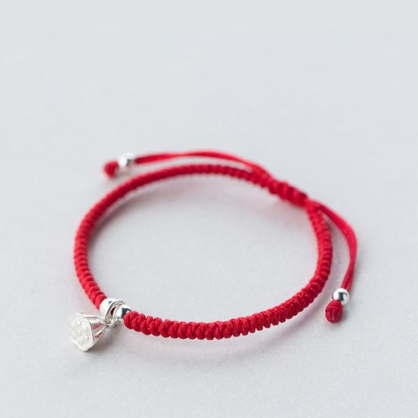 link, chain la maxza 925 sterling silver classic lotus charm thick red rope bracelets thread line string jewelry for women, Black
link, chain la maxza 925 sterling silver classic lotus charm thick red rope bracelets thread line string jewelry for women, Black