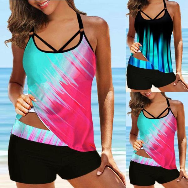 women's swimwear maillot de bain femme women plus size print strappy back tankini set two piece swimsuits swimdresstankinis 2021 mujer, White;black
women's swimwear maillot de bain femme women plus size print strappy back tankini set two piece swimsuits swimdresstankinis 2021 mujer, White;black