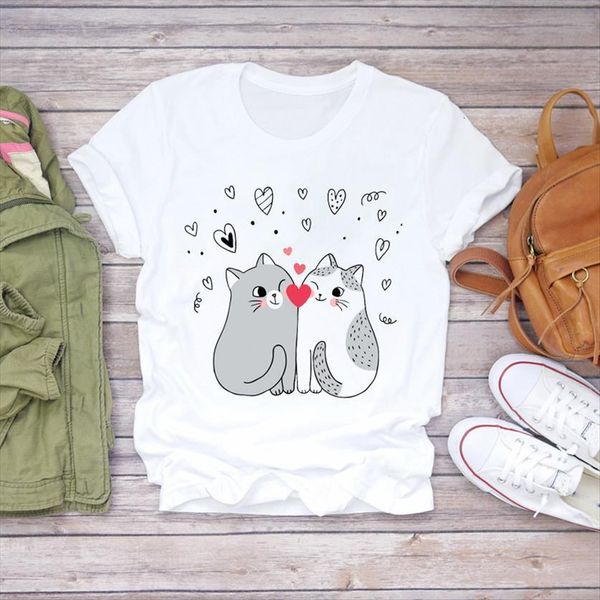 cartoon cat animal love printed women t shirts short sleeve 90s print womens graphic shirt ladies tee, White
cartoon cat animal love printed women t shirts short sleeve 90s print womens graphic shirt ladies tee, White
