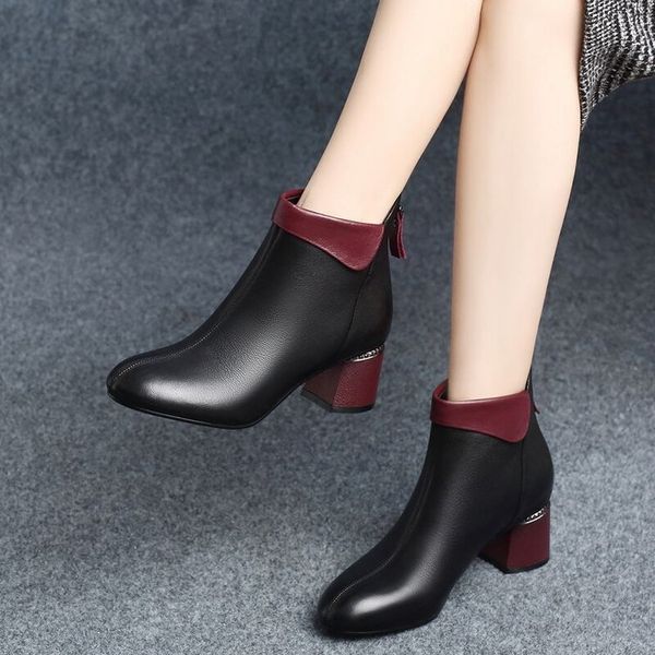 large women's sho short boots autumn and winter middle heel net red student british martin ankle thick, Black
large women's sho short boots autumn and winter middle heel net red student british martin ankle thick, Black