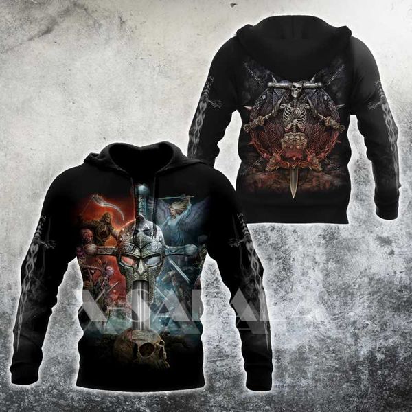 men's hoodies & sweatshirts cross warrior skull 3d print xs-7xl hoodie man women harajuku outwear zipper pullover sweatshirt casual uni, Black
men's hoodies & sweatshirts cross warrior skull 3d print xs-7xl hoodie man women harajuku outwear zipper pullover sweatshirt casual uni, Black