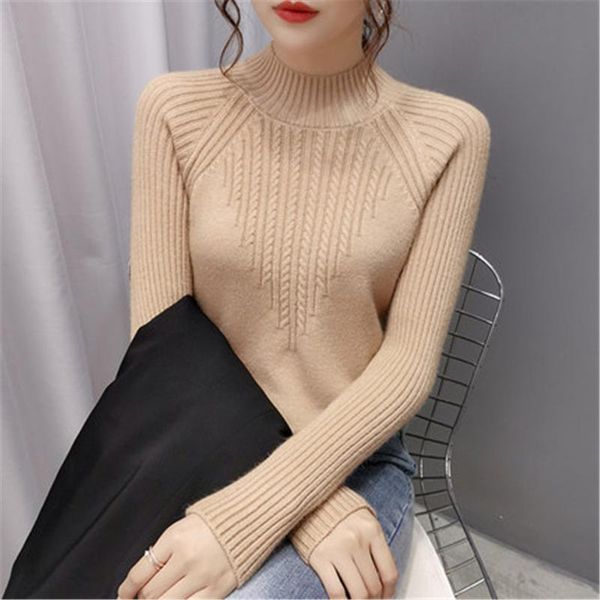 women's sweaters solid color thickening pullover sweater half-high collar cashmere women slim paragraph long sleeve bottoming, White;black
women's sweaters solid color thickening pullover sweater half-high collar cashmere women slim paragraph long sleeve bottoming, White;black