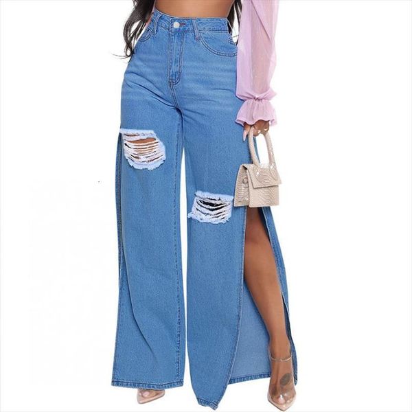 blue hole stretch womens jeans split wide leg flare long pants spring autumn high street ladies fashion club
blue hole stretch womens jeans split wide leg flare long pants spring autumn high street ladies fashion club