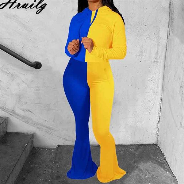 color matching two piece set and pants elasticity hoodies sweatshirts flare trousers tracksuit clothes streetwear roupas 210513, White
color matching two piece set and pants elasticity hoodies sweatshirts flare trousers tracksuit clothes streetwear roupas 210513, White
