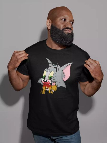 tom and jerry t-shirt retro cat eating mouse funny cool parody tee cool gift uk, White;black
tom and jerry t-shirt retro cat eating mouse funny cool parody tee cool gift uk, White;black