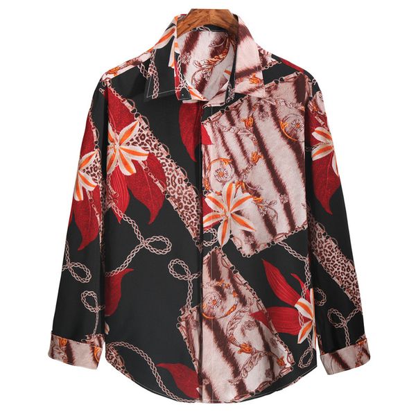 floral pattern men s long-sleeved shirts comfortable fit fashion retro style travel office entertainment, White;black
floral pattern men s long-sleeved shirts comfortable fit fashion retro style travel office entertainment, White;black