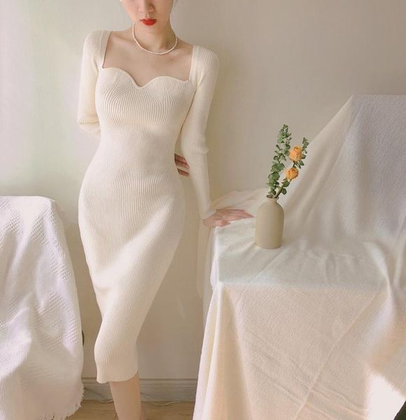 casual dresses 2021 autumn winter knitting maxi vestido women square collar long sleeve dress retro elegant bodycon pencil, Black;gray
casual dresses 2021 autumn winter knitting maxi vestido women square collar long sleeve dress retro elegant bodycon pencil, Black;gray