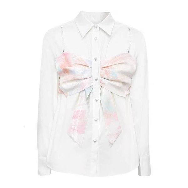 blouses casual fake two shirt for women lapel long sleeve patchwork bowknot korean blouse female fashion clothing 2021, White
blouses casual fake two shirt for women lapel long sleeve patchwork bowknot korean blouse female fashion clothing 2021, White