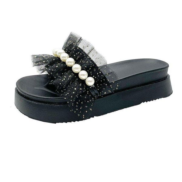 slippers 2021 summer platform shoes pearl sandals and fashion lace women's, Black
slippers 2021 summer platform shoes pearl sandals and fashion lace women's, Black