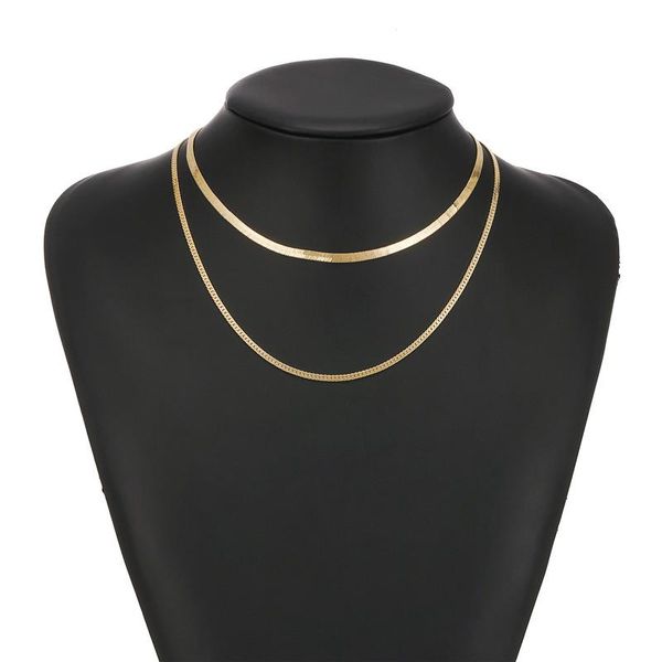 fashion double layered snake chain necklace for women gold color choker sweater party jewelry gift chokers, Golden;silver
fashion double layered snake chain necklace for women gold color choker sweater party jewelry gift chokers, Golden;silver