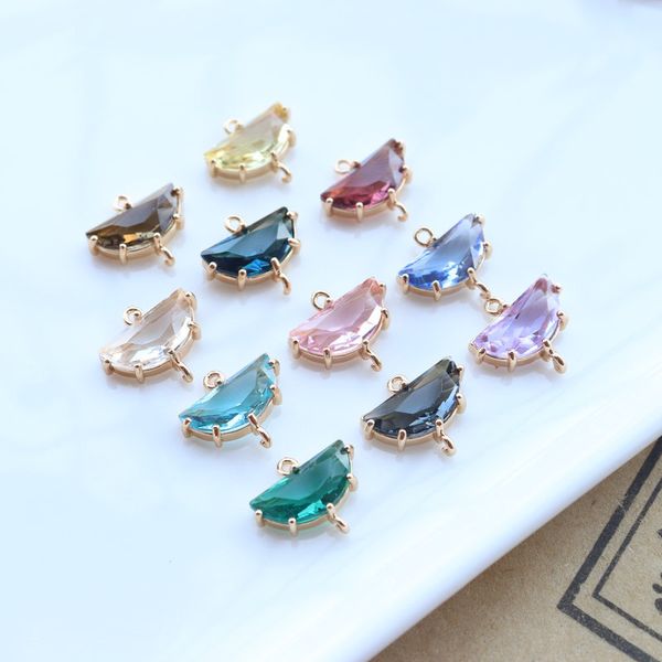 new fashion colorful geometric crystal gemstone charm double hang pendant for jewelry making, Bronze;silver
new fashion colorful geometric crystal gemstone charm double hang pendant for jewelry making, Bronze;silver
