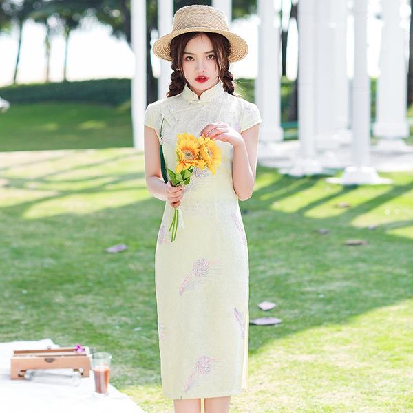 short sleeve green lace mid-length cheongsam female chinese style qipao elegant traditional clothing dress ethnic, Red
short sleeve green lace mid-length cheongsam female chinese style qipao elegant traditional clothing dress ethnic, Red