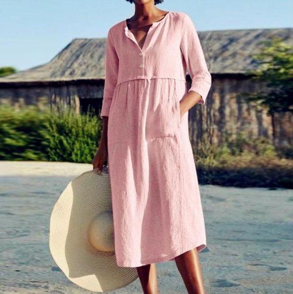 casual dresses 2021 women dress spring summer boho bow ruffles bemidi button pocket plus sizes big large femme, Black;gray
casual dresses 2021 women dress spring summer boho bow ruffles bemidi button pocket plus sizes big large femme, Black;gray