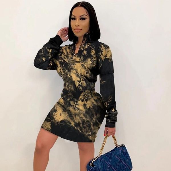 women tie dye party dress winter zipper pullover long sleeve bodycon casual streetwear short dresses for clothes, Black;gray
women tie dye party dress winter zipper pullover long sleeve bodycon casual streetwear short dresses for clothes, Black;gray