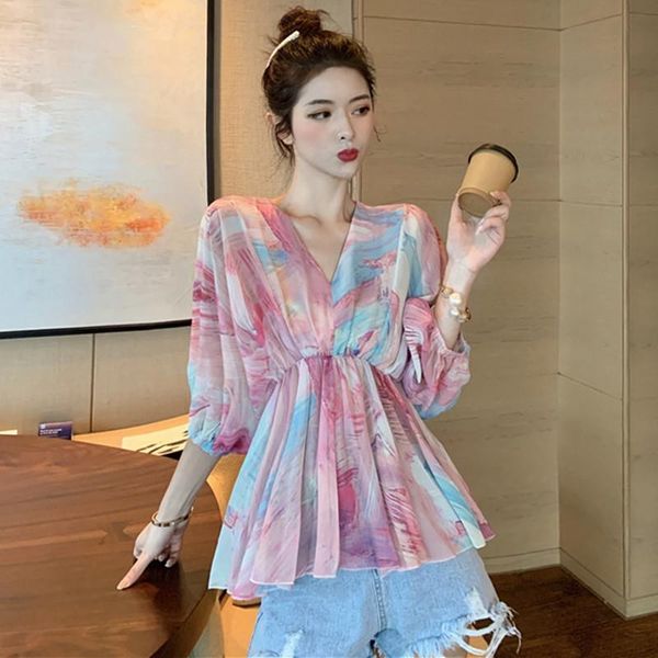 women's blouses & shirts philosophy 2021 spring women bohemian lantern half sleeve blouse lady v-neck elegant chiffon female ruffle, White
women's blouses & shirts philosophy 2021 spring women bohemian lantern half sleeve blouse lady v-neck elegant chiffon female ruffle, White