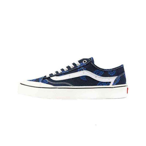 fangqivance men's shoes style36 baotou blue cashew flower canvas classic stripe street skateboarding women