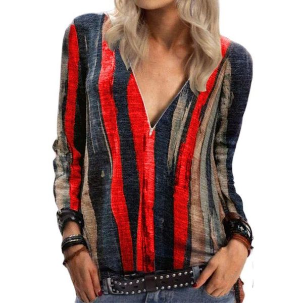 women's blouses & shirts 2021 spring shirt women tie-dyed striped long-sleeve v-neck zipper fashion casual street blouse elegant, White
women's blouses & shirts 2021 spring shirt women tie-dyed striped long-sleeve v-neck zipper fashion casual street blouse elegant, White