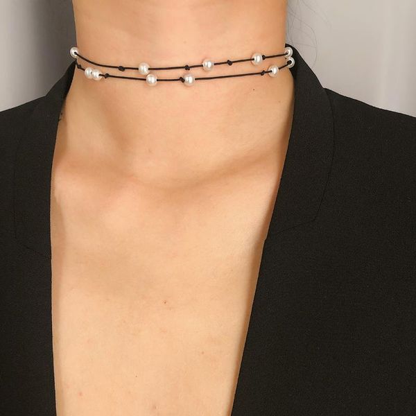 fashion necklace knot imitation pearl leather cord jewelry selling women's wholesale choker chokers, Golden;silver
fashion necklace knot imitation pearl leather cord jewelry selling women's wholesale choker chokers, Golden;silver