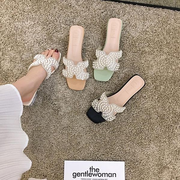 slippers women's shoes outdoor 2021 spring pearl open toe thick heel transparent fashionable, Black
slippers women's shoes outdoor 2021 spring pearl open toe thick heel transparent fashionable, Black