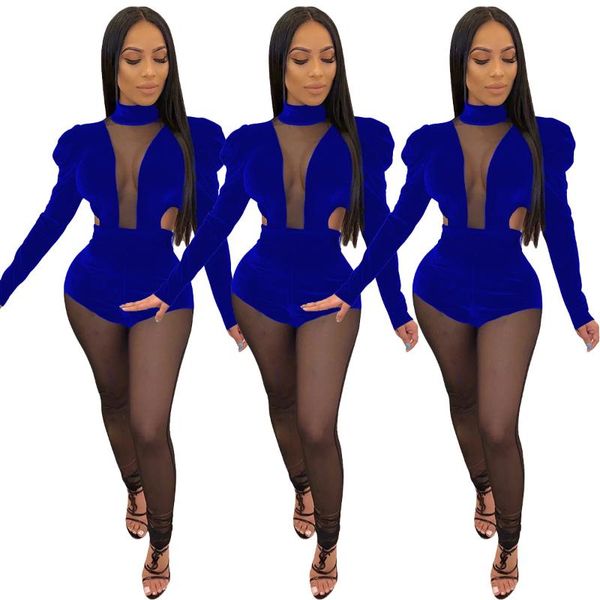 women's jumpsuits & rompers mesh sheer splice velvet jumpsuit women rave festival long sleeve club body overalls one piece, Black;white
women's jumpsuits & rompers mesh sheer splice velvet jumpsuit women rave festival long sleeve club body overalls one piece, Black;white