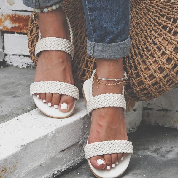 sandals summer for women rome weave style flat fashion pu leather slip on open toe beach casual female shoes pus size, Black
sandals summer for women rome weave style flat fashion pu leather slip on open toe beach casual female shoes pus size, Black