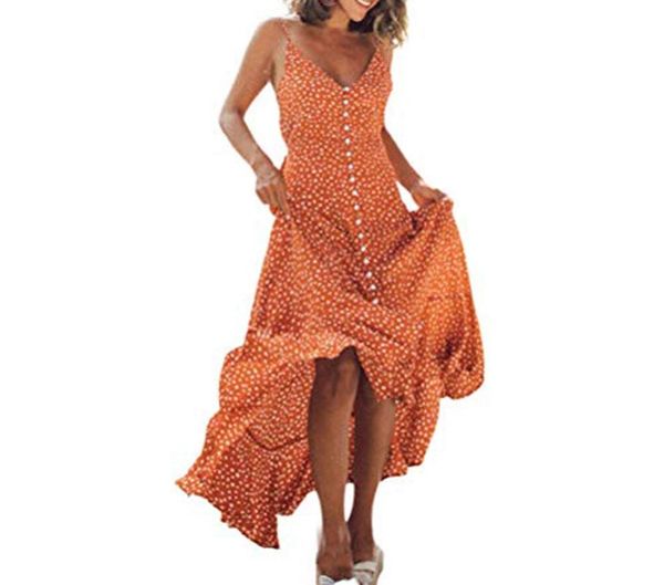 women boho maxi dress girls summer straps v-neck polka dot long ladies beach button closure ruffles ankle-length dresses casual, Black;gray
women boho maxi dress girls summer straps v-neck polka dot long ladies beach button closure ruffles ankle-length dresses casual, Black;gray