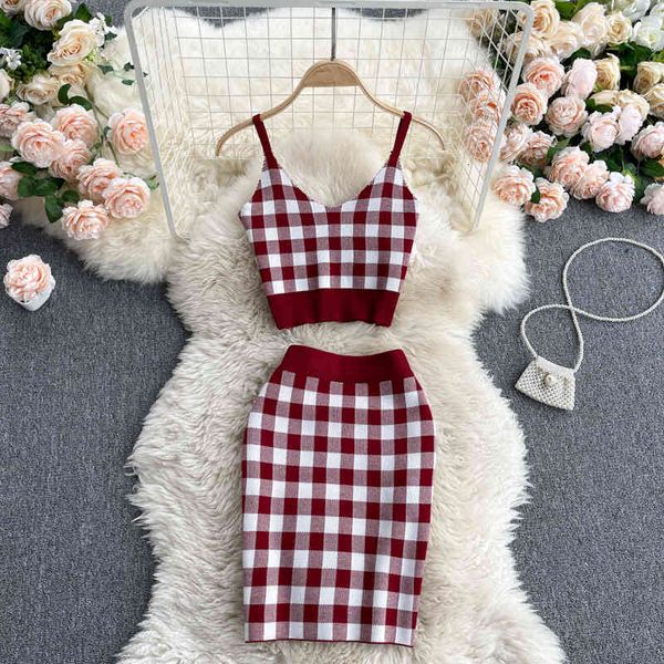 two piece dress 2021 summer knit set vintage style plaid print sleeveless cropped and mini pencil skirt suits women clothing s, White
two piece dress 2021 summer knit set vintage style plaid print sleeveless cropped and mini pencil skirt suits women clothing s, White
