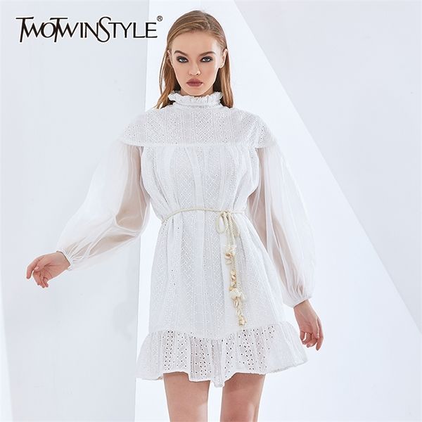 perspective sleeve summer dress for women lantern high waist belt bowknot dresses female womens clothes 210520, Black;gray
perspective sleeve summer dress for women lantern high waist belt bowknot dresses female womens clothes 210520, Black;gray