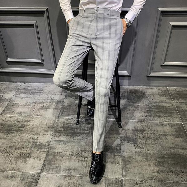men's pants summer 2021 business casual hair stylist korean version of the wild slim plaid fashion trousers, Black
men's pants summer 2021 business casual hair stylist korean version of the wild slim plaid fashion trousers, Black