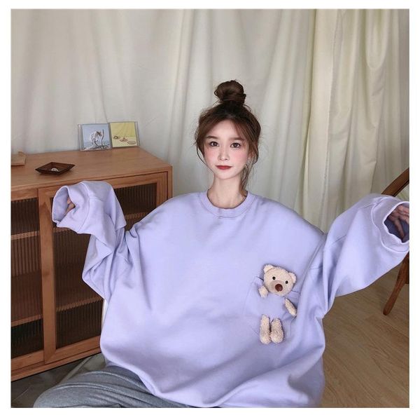 women's hoodies & sweatshirts harajuku chic crewneck women sweatshirt pullover solid color oversized bear female clothes loose cute kaw, Black
women's hoodies & sweatshirts harajuku chic crewneck women sweatshirt pullover solid color oversized bear female clothes loose cute kaw, Black