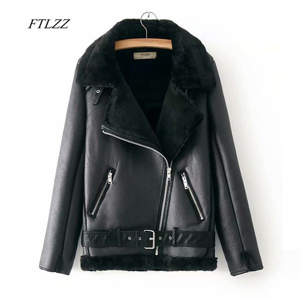 women winter warm faux lamb leather jacket coat lambs wool fur collar motorcycle black bomber overcoat 210430
women winter warm faux lamb leather jacket coat lambs wool fur collar motorcycle black bomber overcoat 210430