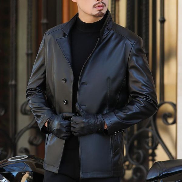 men's leather & faux genuine jacket men spring autumn real sheepskin coat mens jackets plus size veste moto homme, Black
men's leather & faux genuine jacket men spring autumn real sheepskin coat mens jackets plus size veste moto homme, Black