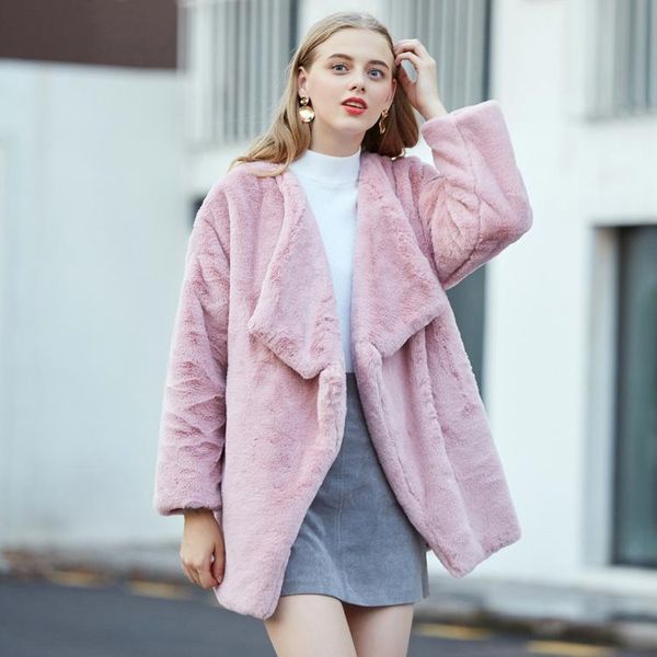 women's fur & faux fake hair mossy coat female imitation in the long lapel loose winter women rainbow, Black
women's fur & faux fake hair mossy coat female imitation in the long lapel loose winter women rainbow, Black