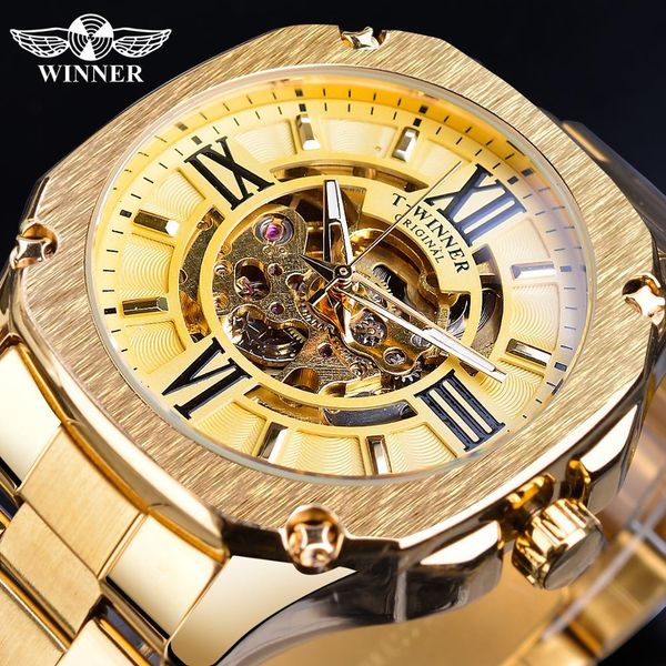 winner golden automatic mechanical man clock quadrant royal roman hollow dial rustless steel band men business, Slivery;brown
winner golden automatic mechanical man clock quadrant royal roman hollow dial rustless steel band men business, Slivery;brown