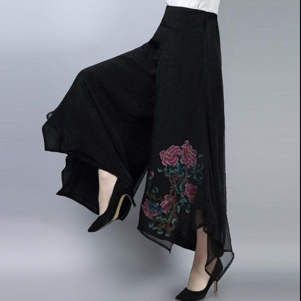 women's pants & capris 2021 summer ethnic style vintage embroidery wide leg high waist trousers women loose black white skirt aq334
women's pants & capris 2021 summer ethnic style vintage embroidery wide leg high waist trousers women loose black white skirt aq334