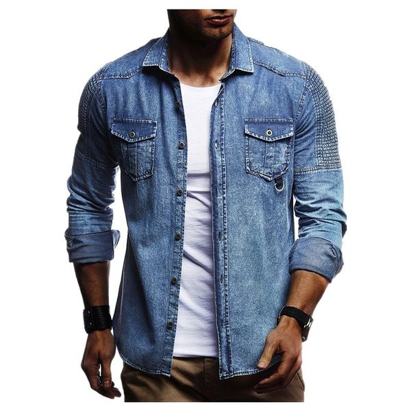 men's casual shirts spring autumn denim long sleeve shirt washed retro slim fit jean 100% cotton street cowboy, White;black
men's casual shirts spring autumn denim long sleeve shirt washed retro slim fit jean 100% cotton street cowboy, White;black
