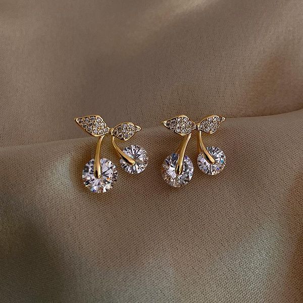 stud cute female crystal cherry earrings charm gold color wedding for women dainty white zircon small, Golden;silver
stud cute female crystal cherry earrings charm gold color wedding for women dainty white zircon small, Golden;silver