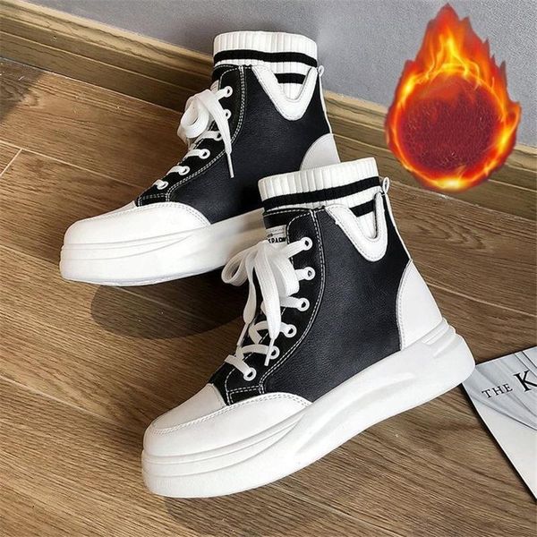 boots women shoes winter warm fleeces snow high lace-up sneakers platform cotton height increasing female, Black
boots women shoes winter warm fleeces snow high lace-up sneakers platform cotton height increasing female, Black